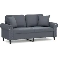 vidaXL Canapé 2 places avec oreillers gris foncé 140 cm velours