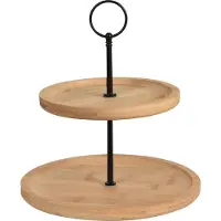 Excellent Housewares Plateau de service 2 niveaux bambou 16,5/21,5 cm