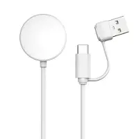 IMoshion Câble de chargement pour Apple Watch USB-C et USB-A - 0,5 mètre - Blanc