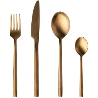 Berghoff Set de couverts de table Couverts 4 pièces Titane Fourchette Couteau Cuillère Cuillère à café HOMLA