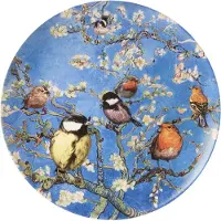 Heinen Delfts Blauw – AssietteReproductionée d'oiseaux, inspirée par Van Gogh