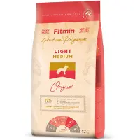 Fitmin dog medium light - viande de volaille pour chiens adultes de races moyennes peu actif - 12 kg