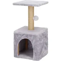 Springos Arbre à chat Maison pour chat Pompon de jeu Plate-forme Poteaux en sisal 62 cm