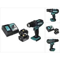 Makita DHP 482 RT Perceuse-visseuse à percussion sans fil 18 V 62 Nm + 2x batterie 5,0 Ah + chargeur