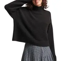 Superdry Vintage Essential Mock Neck Sweater Marron 16 Femme