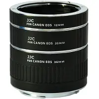 JJC Kit tube allonge bague macro 12/20/36mm pour Canon, Adaptateur d'objectif, Noir