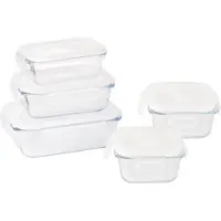 Pebbly Boîte Hermétique Pebbly Rectangulaire Plastic 1000/650/520/400/320 ml (5-Pièces)