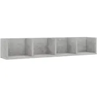 vidaXL Étagère murale à CD Gris béton 100x18x18 cm Bois d'ingénierie