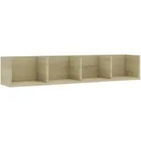 vidaXL Étagère murale à CD Chêne sonoma 100x18x18 cm Bois d'ingénierie