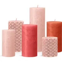 Bolsius Lot de 6 bougies rose