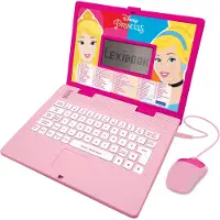 Lexibook Ordinateur d'apprentissage Disney Princess - Ordinateur portable éducatif bilingue - 124 activités (Allemand, Anglais)