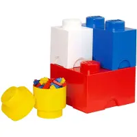 LEGO Boîte de Rangement LEGO Brick Set Gris Blanc Noir (4-Pieces)