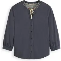 Scotch & Soda Beaded Long Sleeve Blouse Gris 36 Femme