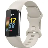 IMoshion Bracelet silicone pour Fitbit Charge 5 / 6 - S - Beige