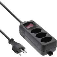 InLine 16431Y Multiprise SUISSE, 3x, avec interrupteur, 1,5m, noir