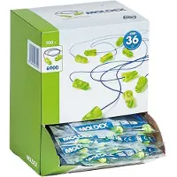 Moldex Bouchons d'oreilles à usage unique Pura-Fit Cord, une paire dans un sachet en polyéthylène SNR 36 dB (2x)