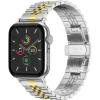 Selencia Bracelet Metallique Jubilee pour Apple Watch | 44/45/46/49 mm - Argent et Or