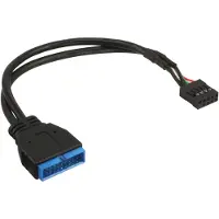 InLine 33449I Câble adaptateur USB 2.0 vers 3.0 interne, USB 2.0 carte mère vers USB 3.0 interne, 0,15m