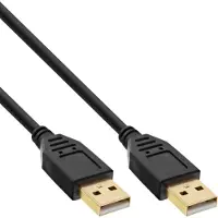 InLine 34350S Câble USB 2.0, A à A, noir, contacts or, 5m