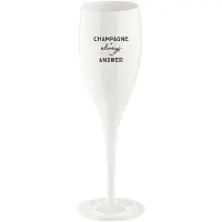 Koziol Sektglas 100 ml mit Druck CHEERS No. 1 CHAMPAGNE IS THE ANSWER