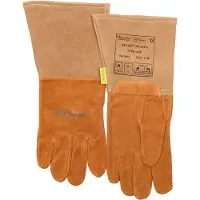 WELDAS Gants de soudeur taille L (9) orange EN 388, EN 12477 EPI catégorie II (9)
