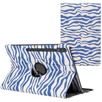 IMoshion Coque Design rotatif à 360° pour Samsung Galaxy Tab S10 Ultra / Tab S9 Ultra - White Blue Stripes