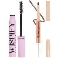 Makeup Revolution Beauty Fluffy Brow Filter Duo Crayon sourcils et gel 2 en 1 Rehausse et sculpte les sourcils Vegan et sans cruaut Brun moyen 1 pi ce