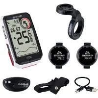 Sigma Compteur de vélo Rox 4.0 GPS - inclus support Butler 00500, capteurs de vitesse 20335, cadence 20336 et fréquence cardiaque 20332, noir et blanc