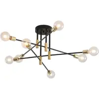 Toolight Lampe Suspendue APP733-8C Black Gold