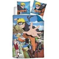 Aymax Set de linge de lit Naruto 140x200 cm 100% coton pour les fans de Naruto