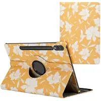 IMoshion Coque tablette Design rotatif à 360° pour Samsung Galaxy Tab S10 Plus / Tab S9 FE Plus / Tab S9 Plus - Yellow Flowers