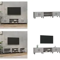 vidaXL Armoire TV Gris Sonoma 180x31,5x40 cm Bois composite - Armoire TV - Meubles TV - Support TV