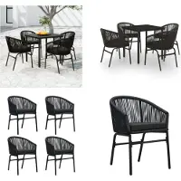 vidaXL 5 pcs. Salon de jardin noir - Salon de jardin - Salon de jardin - Salon de terrasse