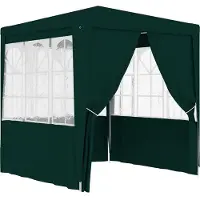 The Living Store Tente de réception professionnelle avec parois latérales 2,5×2,5m Vert 90 g/m