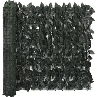 The Living Store Pare-vue de balcon avec feuilles vert foncé 600x150 cm