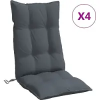 vidaXL Coussins de chaise à dossier haut lot de 4 anthracite