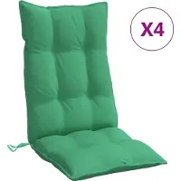 vidaXL Coussins de chaise à dossier haut lot de 4 vert tissu oxford