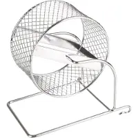 Flamingo Roue pour hamster en métal Trota Chrome, dimensions : 11,5 cm