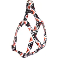 Flamingo Harnais Step & Go Stian blanc/noir/orange, dimensions : 35-50 cm / 15 mm