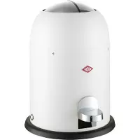 Wesco Mini Master Poubelle à pédale pour cosmétiques, Poubelle, Poubelle, Poubelle pour cosmétiques, Tôle d'acier, Blanc Mat, 6 L, 180112-74