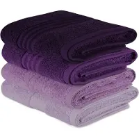 L'Essentiel Serviettes De Toilette - Set 4 Pièces 50 X 90 Cm Violet 100% Coton 500 G/M²