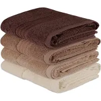L'Essentiel Serviettes De Main Aucune - Set De 4 50 X 90 Cm Dégradé Crème Et Bruns, Éponge