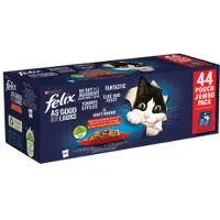 Felix Tendres Effilés Le Ghiotonnerie Sélection Campagne boeuf, poulet canard, agneau en gelée pour chat (jumbopack)