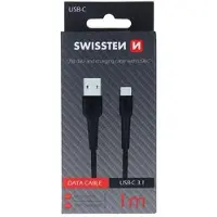Swissten Basic Universls Quick Charge 3.1 USB-C Datu un Uzldes Kabelis 1m Melns
