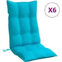 vidaXL Coussins de chaise à dossier haut lot de 6 turquoise