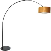 Steinhauer Lampe à arc noir Sparkled avec abat-jour en velours
