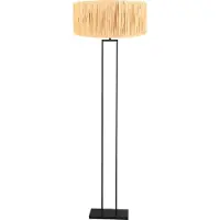 Steinhauer Lampadaire 160cm Stang noir avec abat-jour paille
