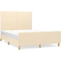 vidaXL Cadre de lit sans matelas Crème 140x200 cm Tissu