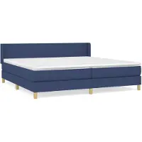 vidaXL Lit boxspring avec matelas bleu 200x200 cm Tissu