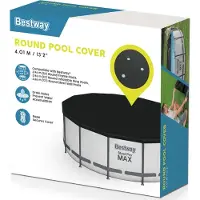 Bestway Bâche de couverture PVC Ø 401 cm, noire, ronde